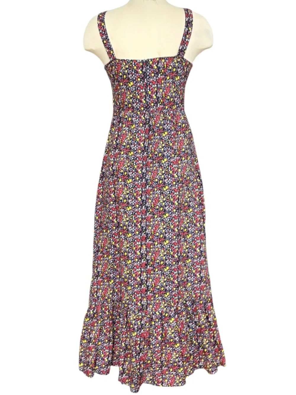 J. CREW Linen Cotton Maxi Dress Size 2 Tiny Floral Strappy NWOT Cottage Prairie